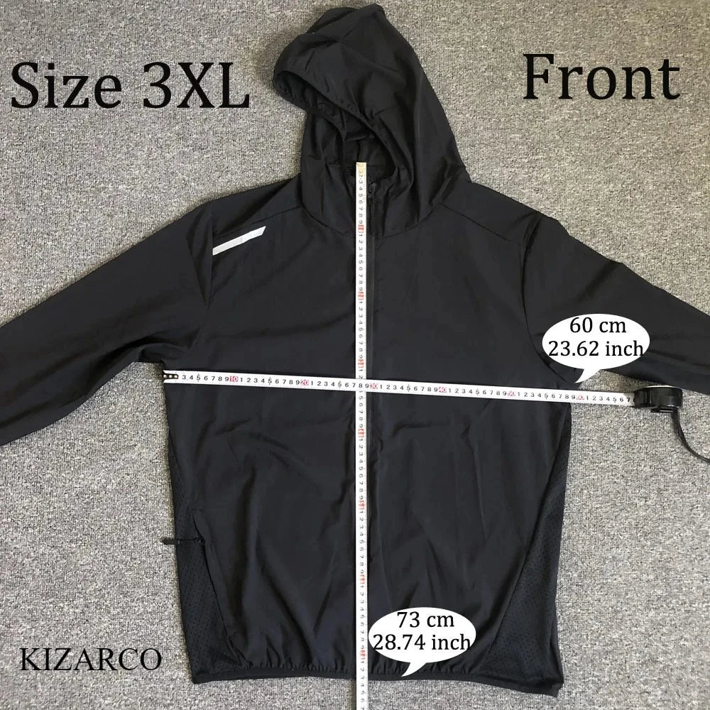 2025 Running Jacket Autumn Reflective Hooded Gradient Color Sportswear Breathable Men and Women Jogging Coat