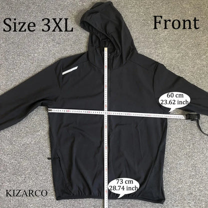 2025 Running Jacket Autumn Reflective Hooded Gradient Color Sportswear Breathable Men and Women Jogging Coat