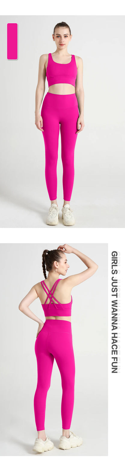 2024 Women’s 2 Piece Yoga Tracksuit Quick Dry Breathable Fitness Set Sports Bra and Leggings