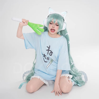 Rinn Mikuu Cosplay Costume DokiDoki-R Mikku Rinn Cosplay Women Cute Black Green Costume Set Mikuu Rinn Cosplay