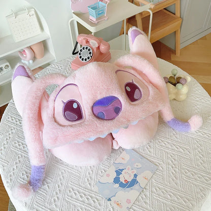 Cartoon Angel Travel Neck Pillow Car Neck Hooded Pillow U-Shaped Portable Blackout Nap Pillow Adjustable Traveling Neck Pillow