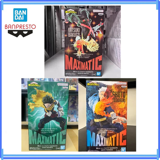 Banpresto In Stock Original Maximatic My Hero Academia Midoriya Izuku Bakugou Katsuki Todoroki Shoto Figure Model Boxed Toy Gift
