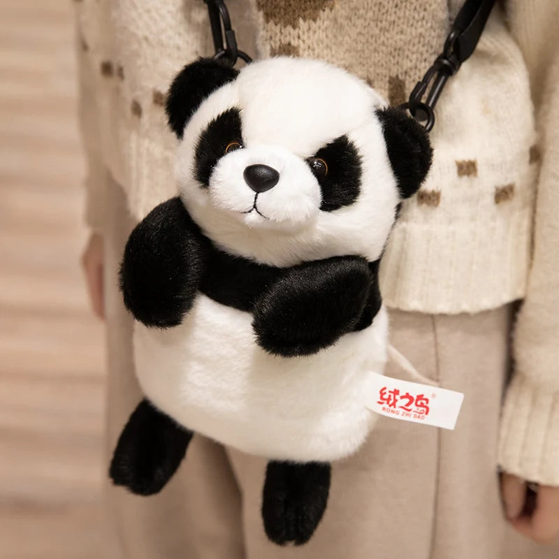 20-25cm Emulational Tiger Plushies Mother and Baby Tiger Plush Toy Panda Soft Bag Hand Puppet Children Girl Gift