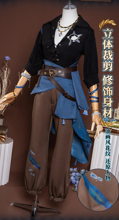 Identity V Clear Rationality Cosplay Costume Wig Composer Frederick Kreiburg Uniform Headwear Halloween for Women Men Carnival