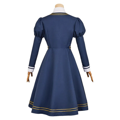 Anime Witch Watch Nemu Miyao Cosplay Costume Blue Dress Tie Shirt Stocking Outfit Halloween Party for Women Girls Carnival Props