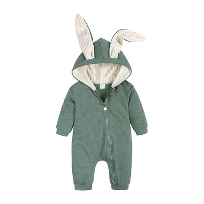 White Baby Rompers Newborn Boys Girls Clothes Easter Funny Rabbit Ear Hooded Jumpsuit infant Costume Cotton Baby Romper Pajamas