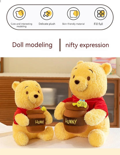 35-55cm Anime Honey Jar Winnie The Pooh Soft Plush Toys Pooh Bear Stuffed Animal Dolls Children Kids Kawaii Birthday Gift