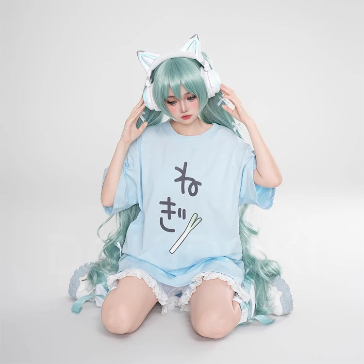 Rinn Mikuu Cosplay Costume DokiDoki-R Mikku Rinn Cosplay Women Cute Black Green Costume Set Mikuu Rinn Cosplay