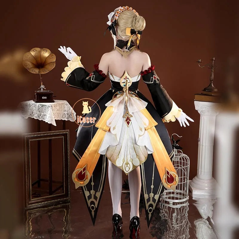 Genshin Impact Sandrone Cosplay Costume Wig Marionette Dress Headwear Eleven Fatui Harbingers Halloween Women Girls Role Play