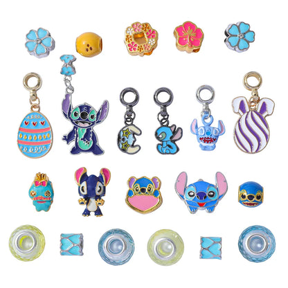 New Disney Stitch  24-Grid Christmas Countdown Calendar Blind Box - Alloy Bracelet Gift Set For Halloween & Xmas