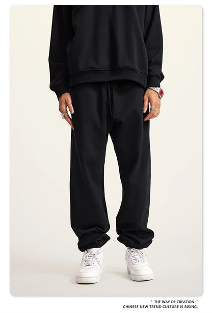 ZODF New Men Heavy Weight 440gsm Solid Sweatpants Unisex Loose Basic Casual Comfortable Sport Pants Joggers Streetwears HY0628