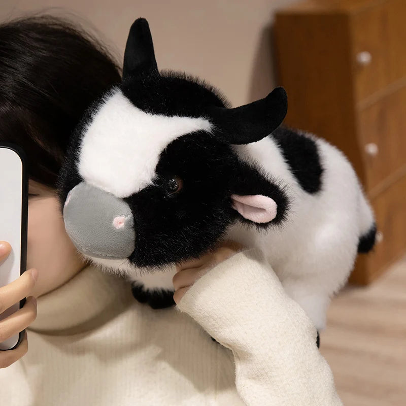 cow High Fidelity Anime Cute Plushie cattle Plush Toys Lifelike Animals Simulation Stuffed Doll Kawai Toy Gifts For Kids