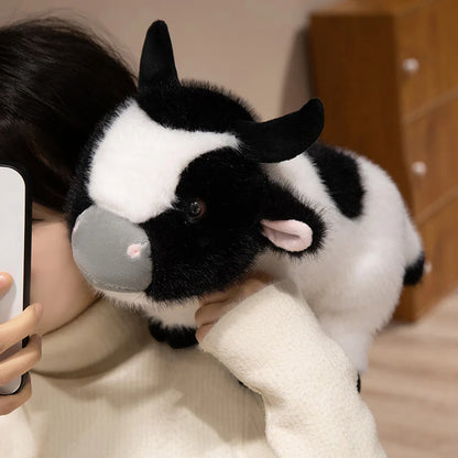 cow High Fidelity Anime Cute Plushie cattle Plush Toys Lifelike Animals Simulation Stuffed Doll Kawai Toy Gifts For Kids