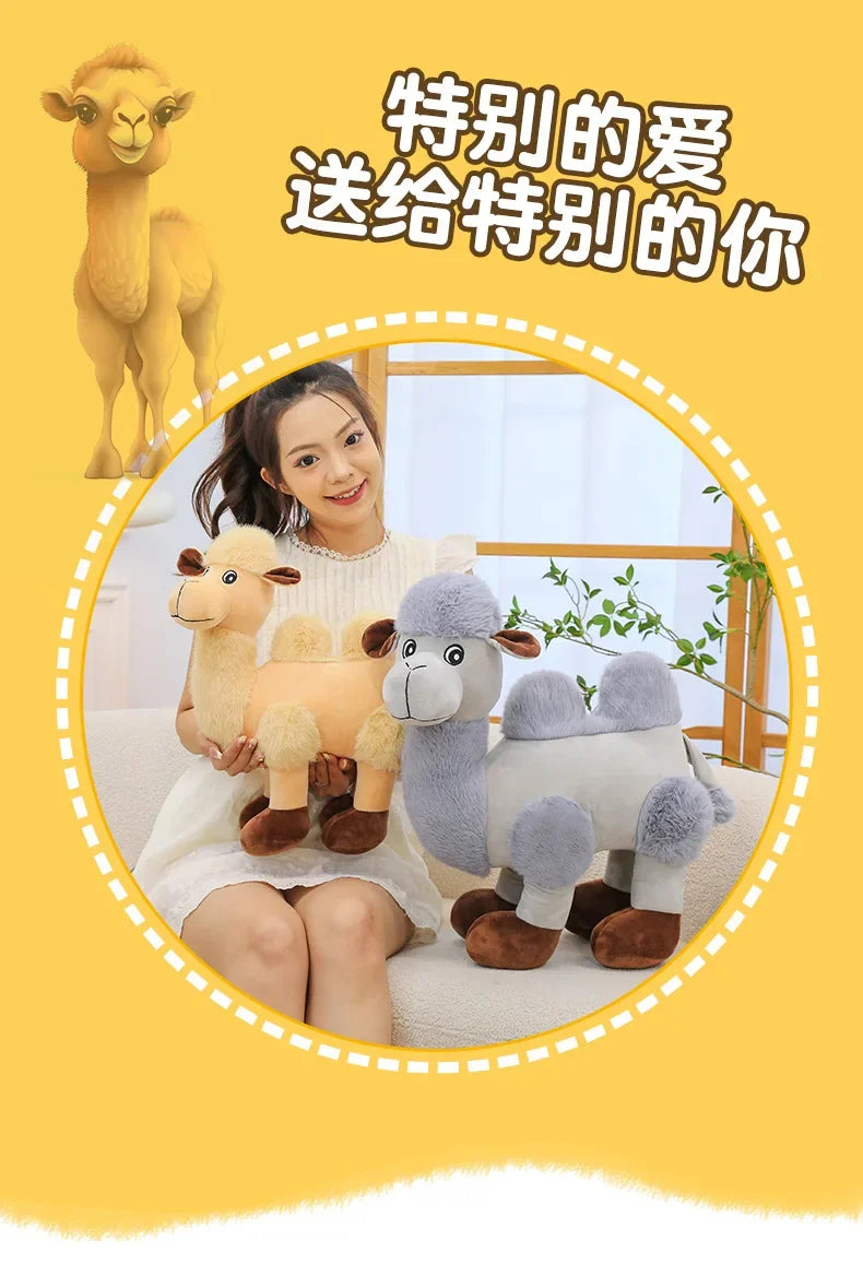 35/55cm Cute Cartoon Camel Plushies Doll Soft Stuffed Animals Plush Toys Home Decor Girls Sleeping Hug Pillow for Kids Xmas Gift