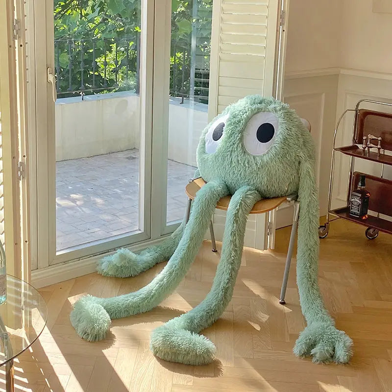 2M Giant Ferry Plush Green Alien Monster Toy Stuffed Long Legs Octopus Throw Pillow Boyfriend  Red Heart Eye Decor Cushion