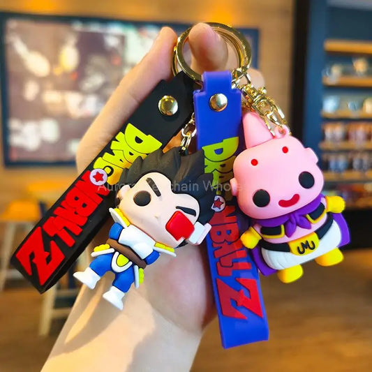 Kawaii Anime Dragon Ball Keychain Z Super Saiyan Son Goku Bulma Broly Piccolo Majin Buu Series Car Pendant Keyring Toys Gifts