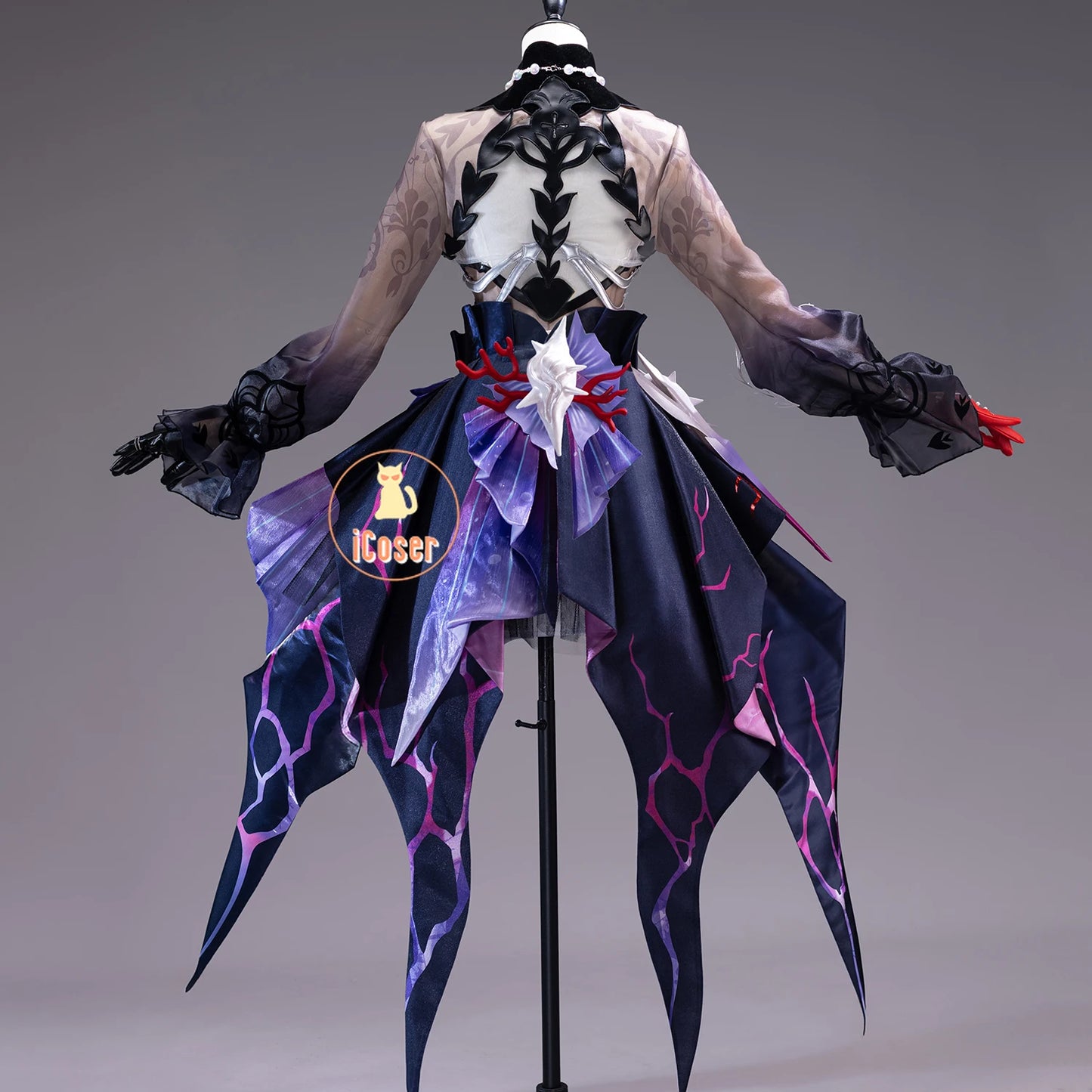 Honkai Star Rail Hysilens Cosplay Costume Wig Dress Earrings Headwear Rings Metal Accessories Halloween Party Women Girls iCoser