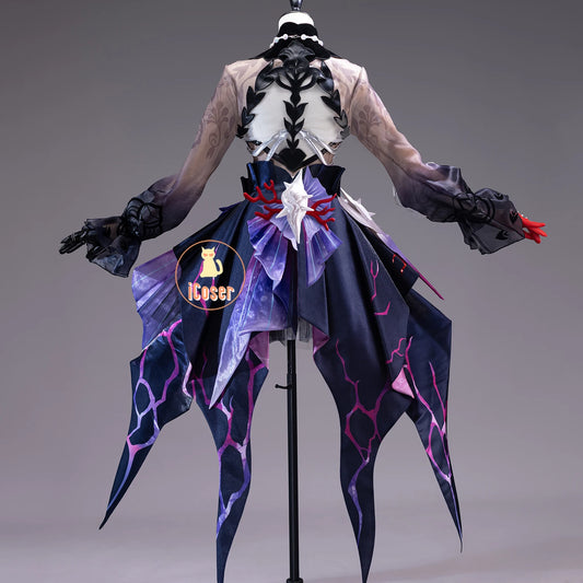 Honkai Star Rail Hysilens Cosplay Costume Wig Dress Earrings Headwear Rings Metal Accessories Halloween Party Women Girls iCoser