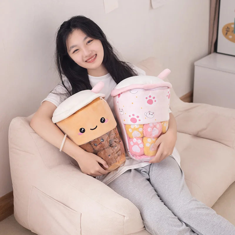 Various Play Doll Boba Plushies Mini Dolls in a Boba Cup Can Flip Boba Tea Toy Many Size Boba Tea Cushions for For Kids Girl