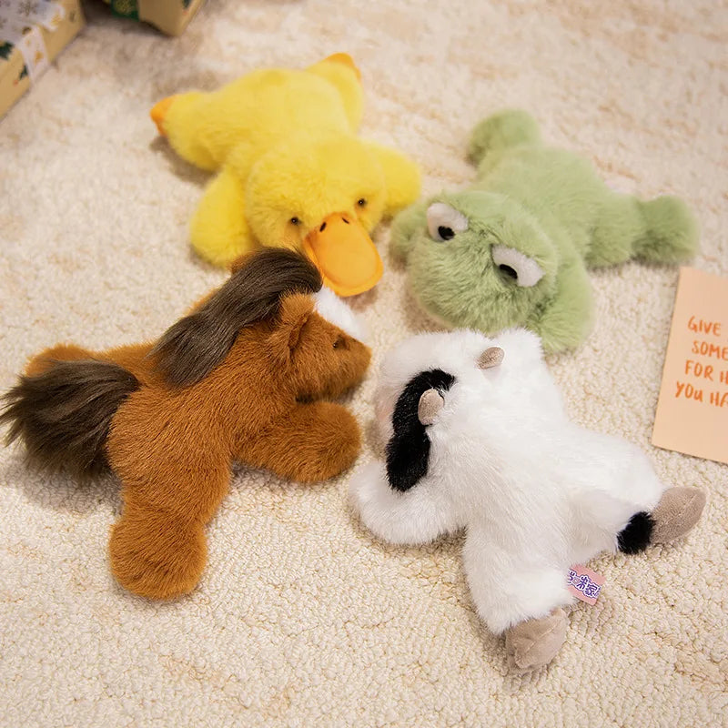 18cm Cartoon Lying Stuffed Animal Cute Horse Duck Cow Frog Plushies Kawaii Office Companion Plush Wrist Pad Wrist Support Doll