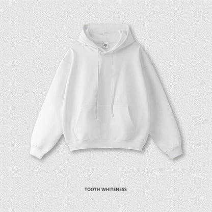 ZODF New Autumn Winter Solid Heavy Weight Hoodies For Men Unisex Basic Loose 440gsm Knitted Hooded Pullovers HY0886