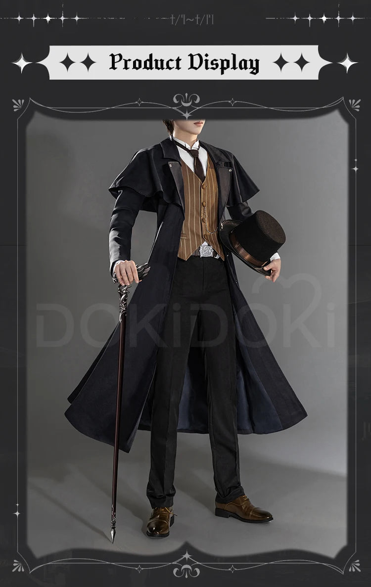 IN STOCK Klein Moretti Cosplay Costume Anime Lord of the Mysteries DokiDoki-SR Men Black Suit Klein Moretti Cosplay Hat