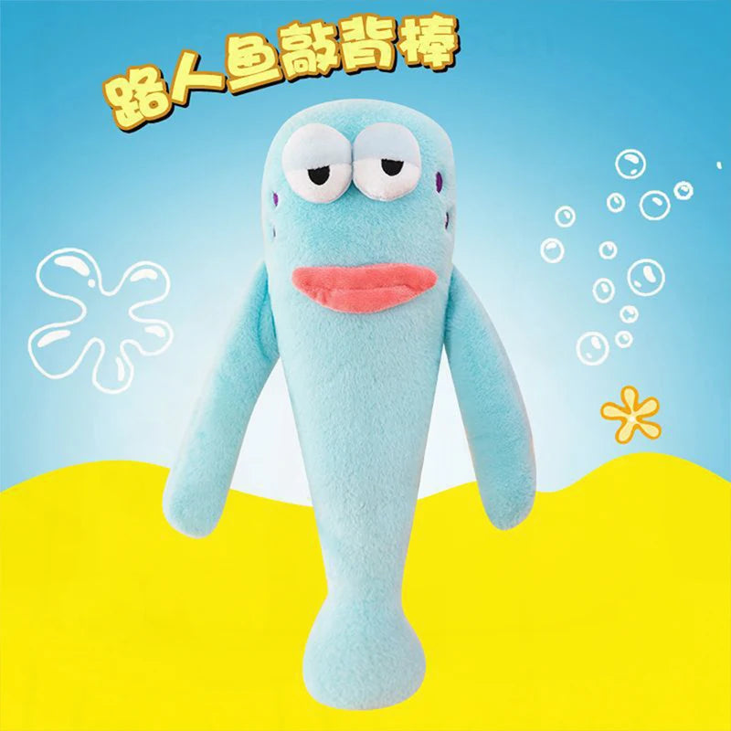 Sanrio 80cm Cute Plush Cartoon Ugly Fish Stuffed Toy Funny Knock Knock Doll New Viral Kids Birthday Christmas Gift for Children