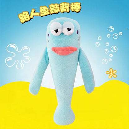 Sanrio 80cm Cute Plush Cartoon Ugly Fish Stuffed Toy Funny Knock Knock Doll New Viral Kids Birthday Christmas Gift for Children