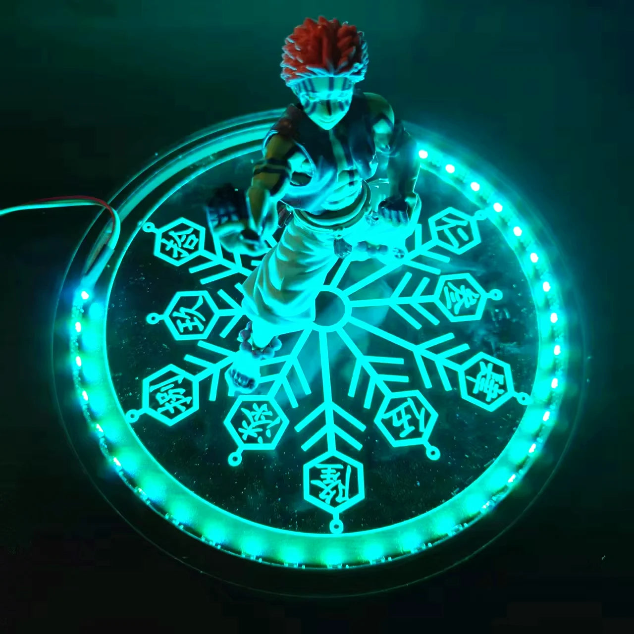 Demon Slayer Infinity Castle Anime Akaza Compass Needle Skill Action Figures Model Figurine Kimetsu no Yaiba LED Lamp DIY Model