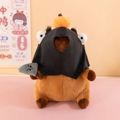 Funny Capybara 60cm Plush Toy Cute Robber Masked Stuffed Animal for Kids Birthday Xmas Gift Soft Cuddly Pillow