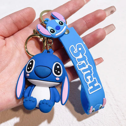 Disney Stitch Keychain Cartoon Cute Lilo & Stitch Keyrings,Durable Anime Keychains for Women Men Kids,Multi-Color Gift Ornaments