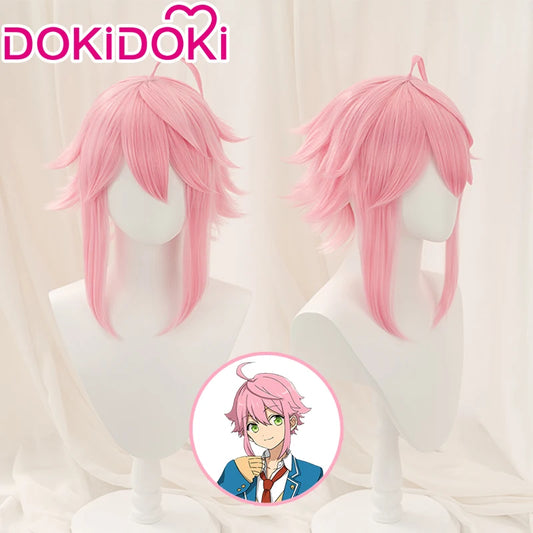 IN STOCK DokiDoki Game Ensemble Stars 2 Branco Cosplay Tori Himemiya Pink Short Wig Ensemble Stars 2 Branco Tori Himemiya