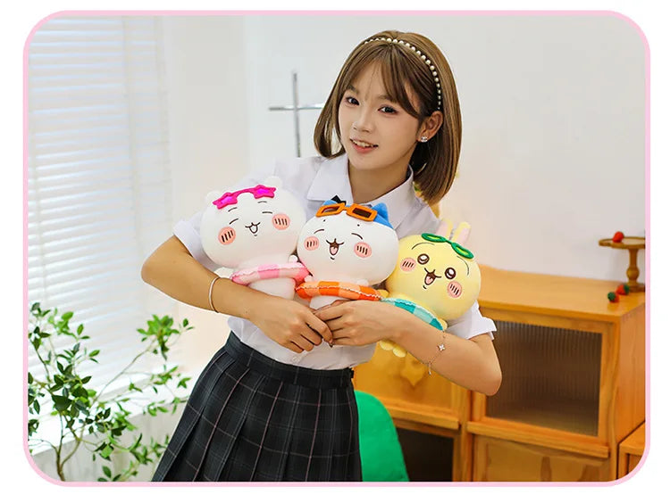 25/35/45cm Big Size Chiikawa Cartoon Anime Plush Stuffed Doll Hachiware Room Decoration Plushies Pillow Ornaments Holiday Gift