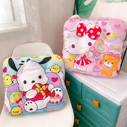 Sanrio Kuromi Plush Cushion Cute Anime Pochacco Cinnamoroll Hello Kitty My Melody Chair Non-slip Seat Cushion Xmas Gift For Girl