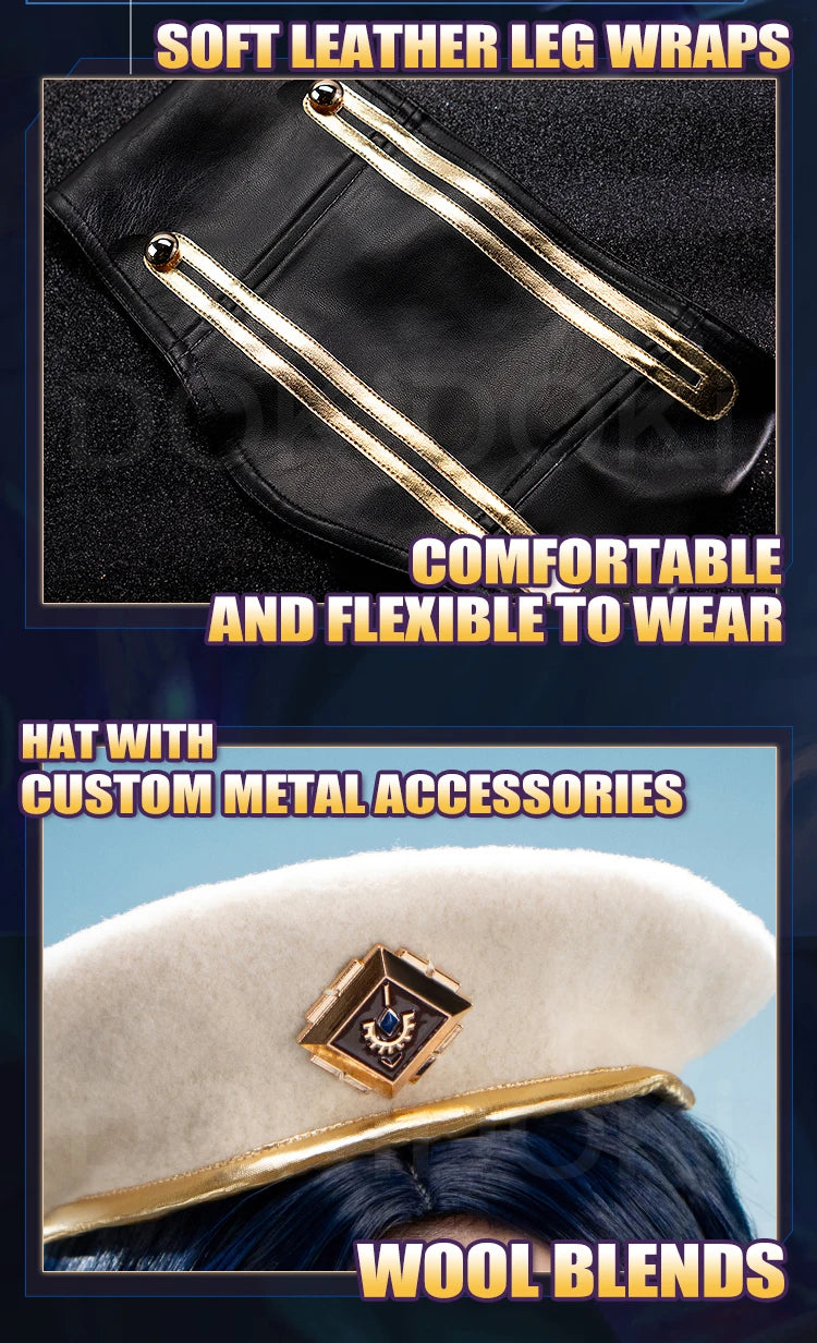 Caitlyn Cosplay Costume Anime Cosplay【S-3XL】DokiDoki-SR Women Halloween Uniform Caitlyn Cosplay Armor Hat Metal Plus Size