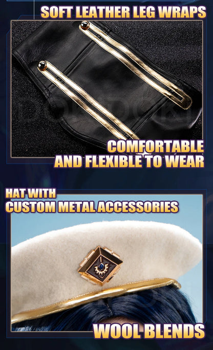 Caitlyn Cosplay Costume Anime Cosplay【S-3XL】DokiDoki-SR Women Halloween Uniform Caitlyn Cosplay Armor Hat Metal Plus Size