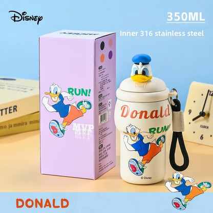 Anime Figure Stitch Coffee Mug Student Thermos Mug 350ml Thermos Cup Mickey Nick Judy Thermal Water Bottle Vacuum Flasks Gift