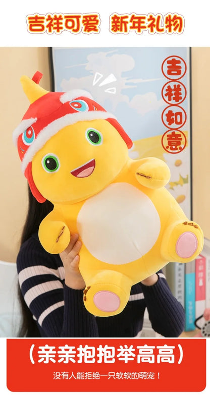 New Anime Cartoon Lion Dance Little Milk Dragon Doll Cute Dinosaur Stuffed Plush Toy Cute Doll Giving Girls Sleeping Pillow Gift