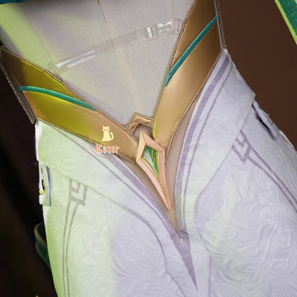 Genshin Impact Nefer Cosplay Costume Wig Dress Uniform Outfit Headwear Carnival Halloween Party for Women Girls Accessory iCoser