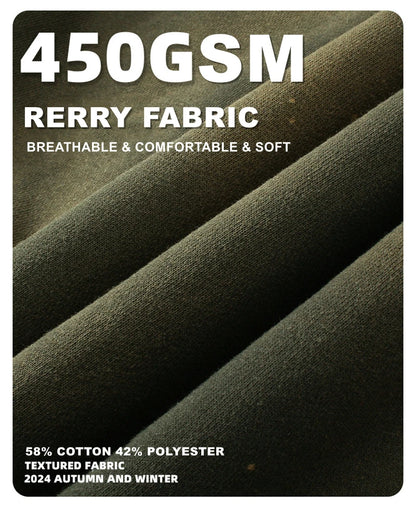 ZODF Autumn Winter Spray Dyeing Ink Splashing Hoodies For Men Unisex 450gsm Washed Oversized Knitted Hooded Pullovers HY0908