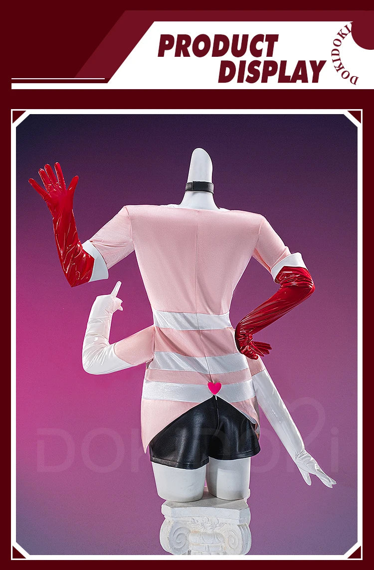 IN STOCK Angel Cosplay Costume Anime Cosplay【S-3XL】DokiDoki-SR Women Pink Uniform Angel Demon Cosplay Wig Plus Size Halloween