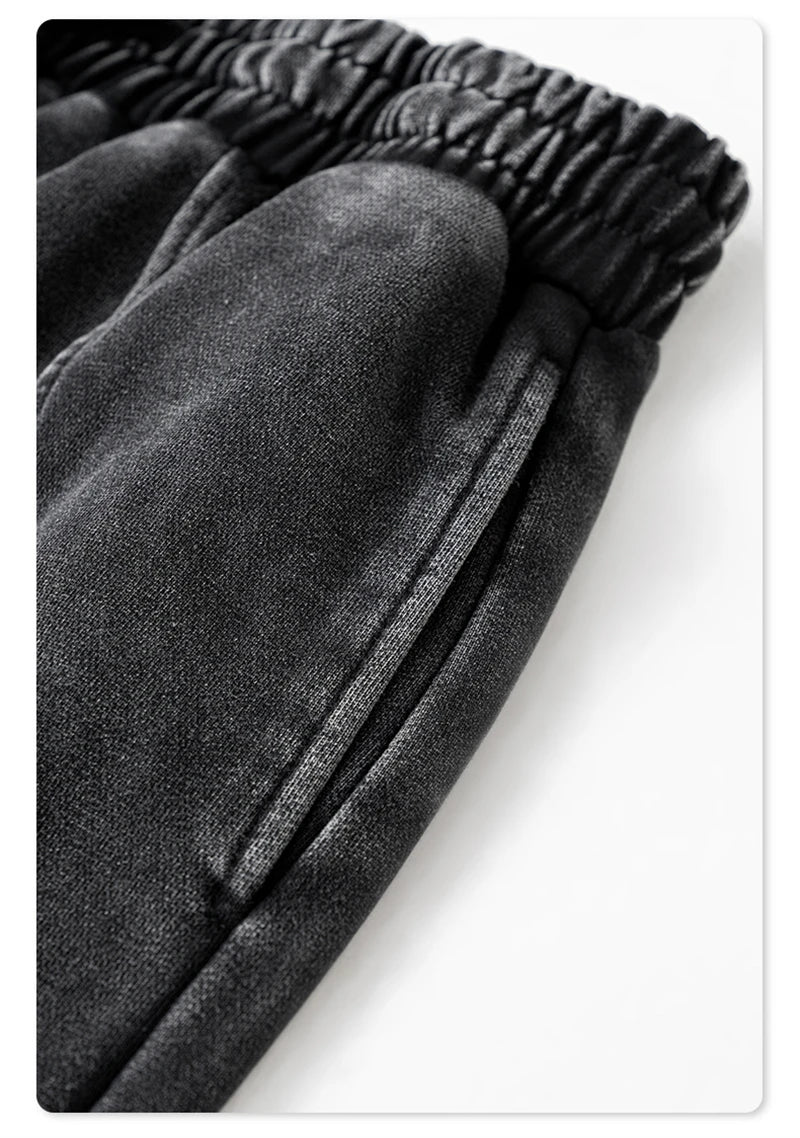 ZODF Retro 2024 Winter Patchwork Pants For Men Unisex Washed High Street 370gsm Oversized Double Knees Straight Trousers HY0878