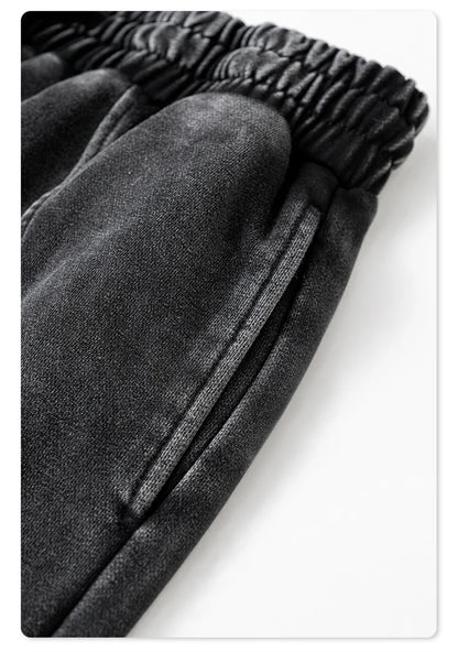 ZODF Retro 2024 Winter Patchwork Pants For Men Unisex Washed High Street 370gsm Oversized Double Knees Straight Trousers HY0878