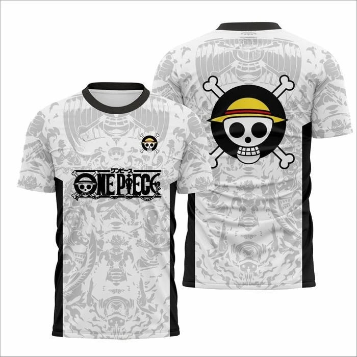 Running Jersey One Piece Anime Y2k Korean Style Kpop Baseball Hockey T-shirt Fashion Streetwear Anime Daily Unisex Tops Tees