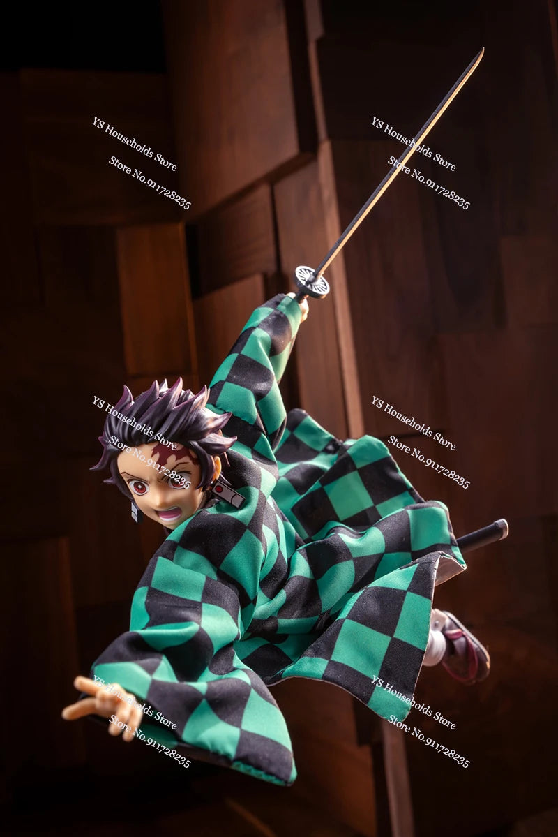 1/12 Kamado Tanjirou Flame Plaid Windbreaker Tomioka Giyuu Spout Matching Color Toy Accessory For Shf Anime Demon Slayer Soldier