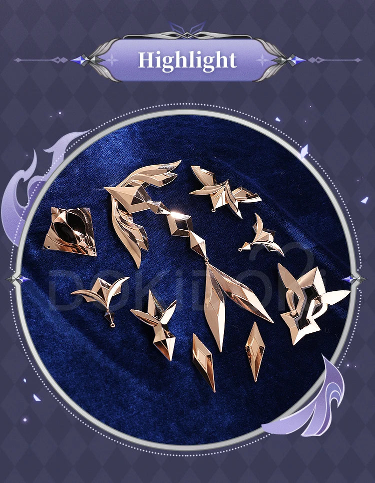 Skirk Cosplay Costume Game Genshin Impact【S-2XL】DokiDoki-SR Skirk Wig Women Halloween Costume Plus Size