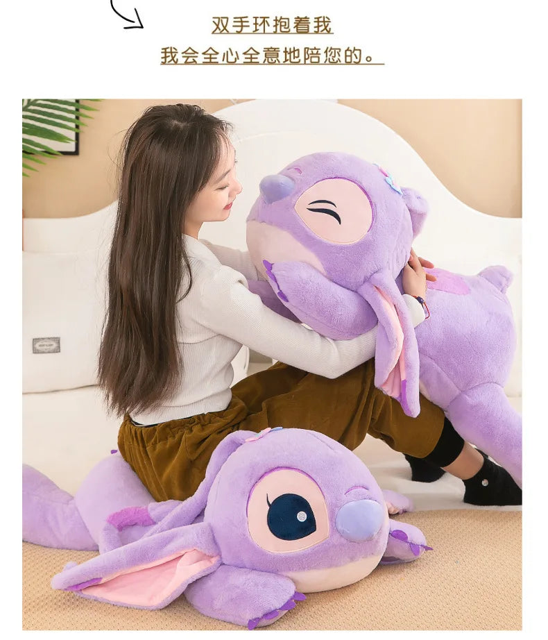 80cm Big Size Disney Lilo & Stitch Cartoon Anime Plush Stuffed Doll Room Kawai Plushies Pillow Ornaments Children's Holiday Gift