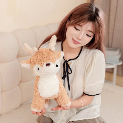 25/35cm Cute Deer Plush Toy Soft Stuffed Animal Doll Lovely Reindeer Plushies Appease Doll Birthday Gifts Girl Boy Home Decor