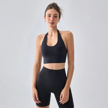 Sexy Sports Bra for Women Halter Yoga Tank Top Seamless Shockproof Push Up Fitness Gym Workout Fast Dry Underwear