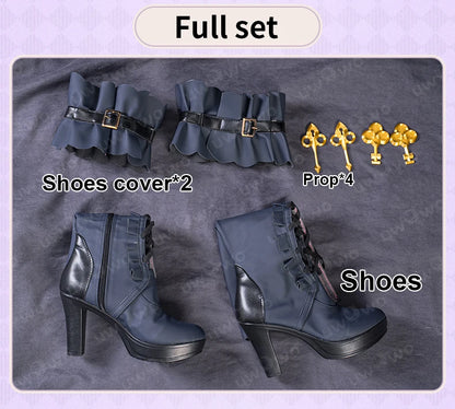UWOWO Herta Shoes Boots Game Honkai Star Rail The Herta Witch Cosplay Shoes Boots with Accessory lloween Shoes